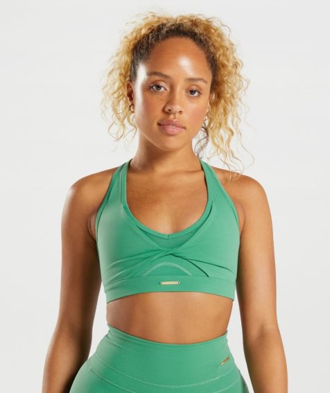 Women's Gymshark Whitney Mesh Sports Bra Green | CA D8NA73